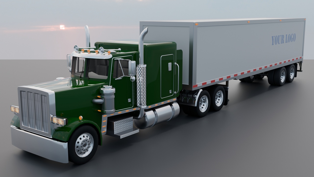Media 1 for listing Realistic American Semi Truck Mega Pack (Box, Container & Tanker Trailers) | PBR