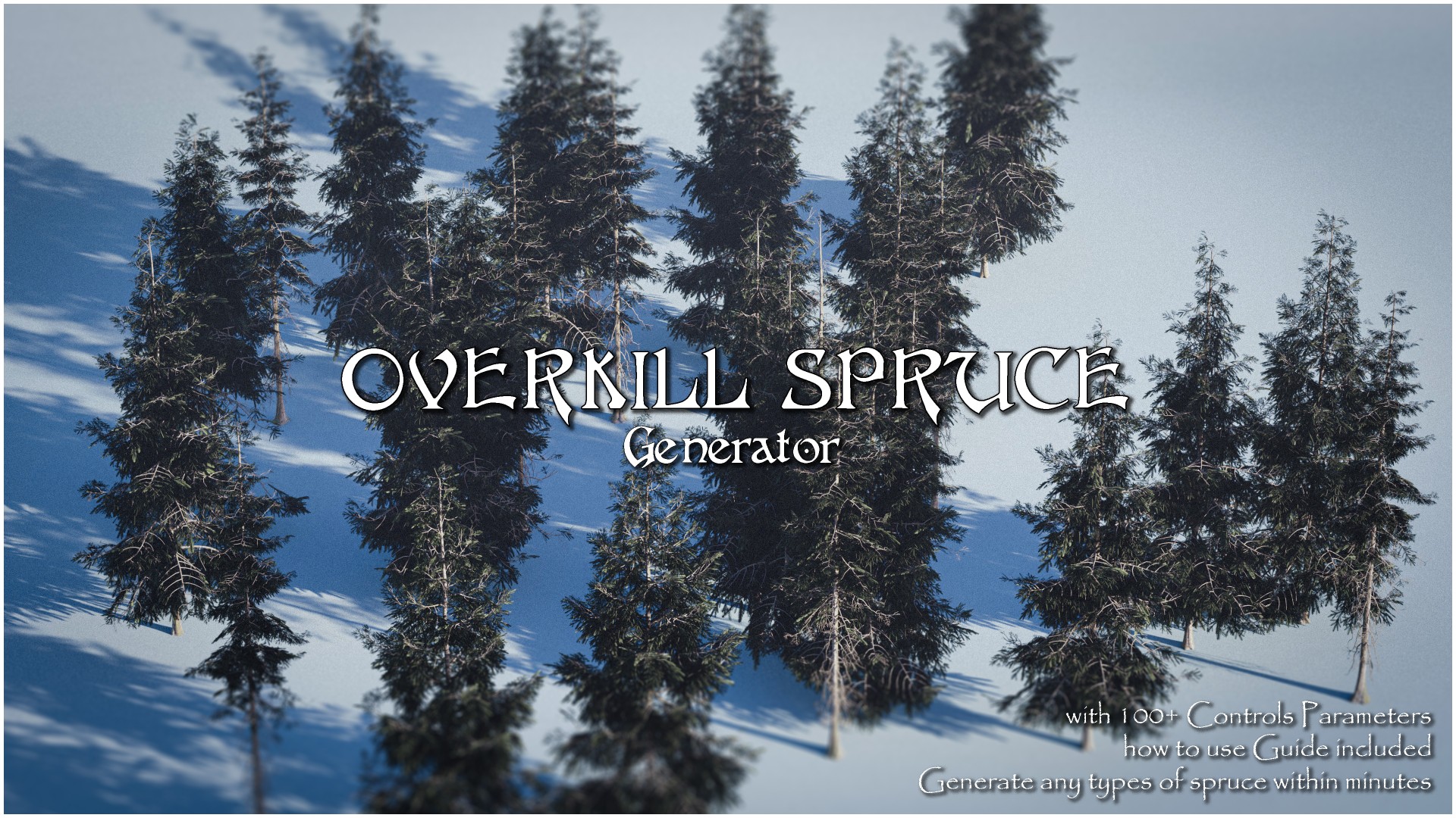 Any Spruce Tree Generator(Geometry nodes) 100+ parameters | Fab