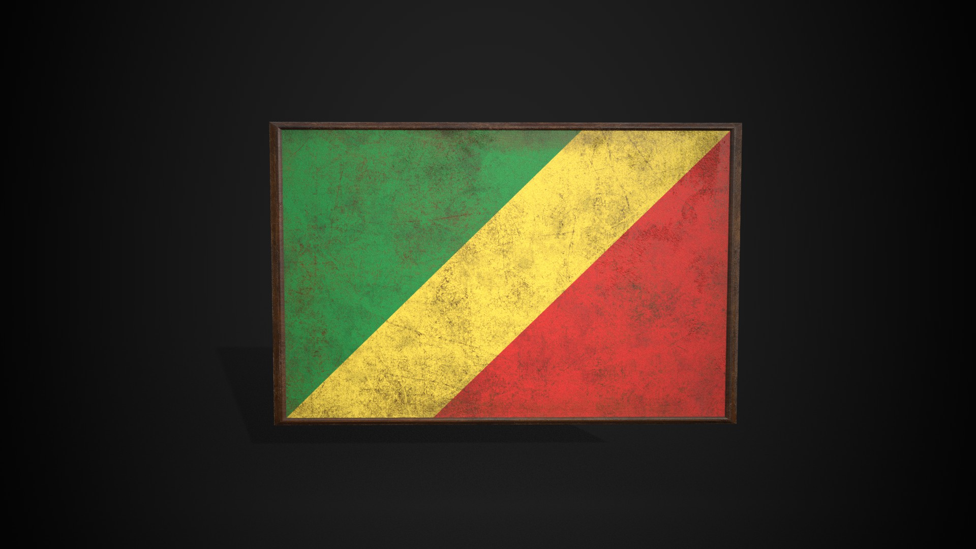 Old Picture Frame With Republic Of The Congo Flag - PBR Low-poly 3D ...