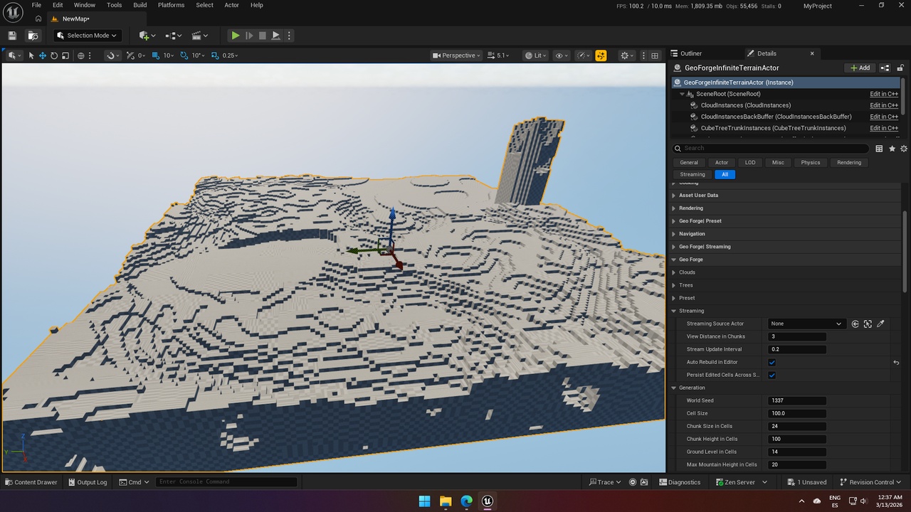 Media 1 for listing GeoForgeRuntime - Block-Based Cubic World