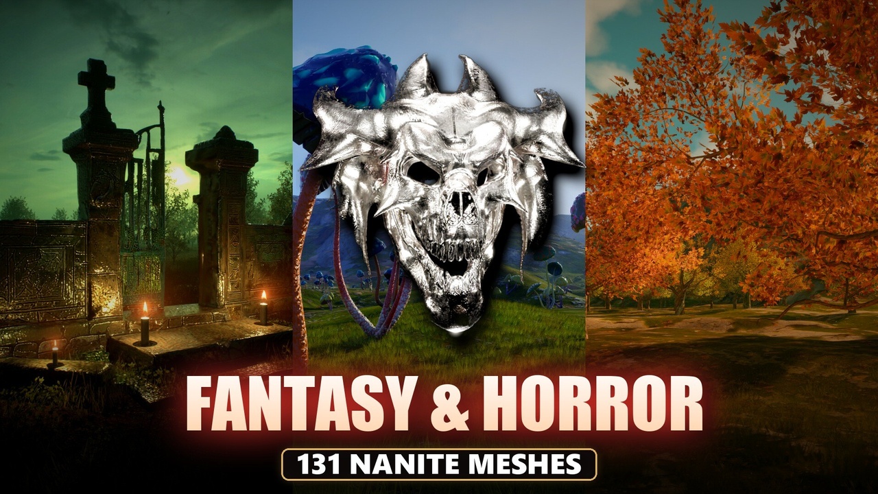 Media 1 for listing Fantasy & Horror Bundle - Cemetery, Mushroom Forest, Fantasy Nature & 15 Masks