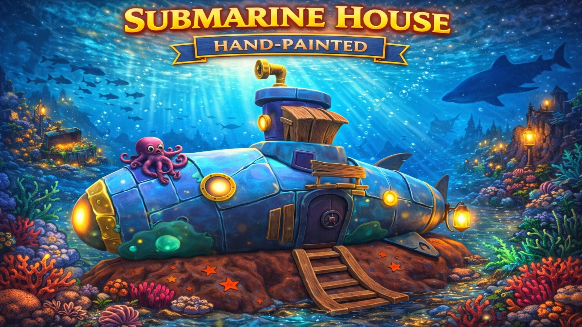 Sub House Submarine House Hand-Painted | Fab