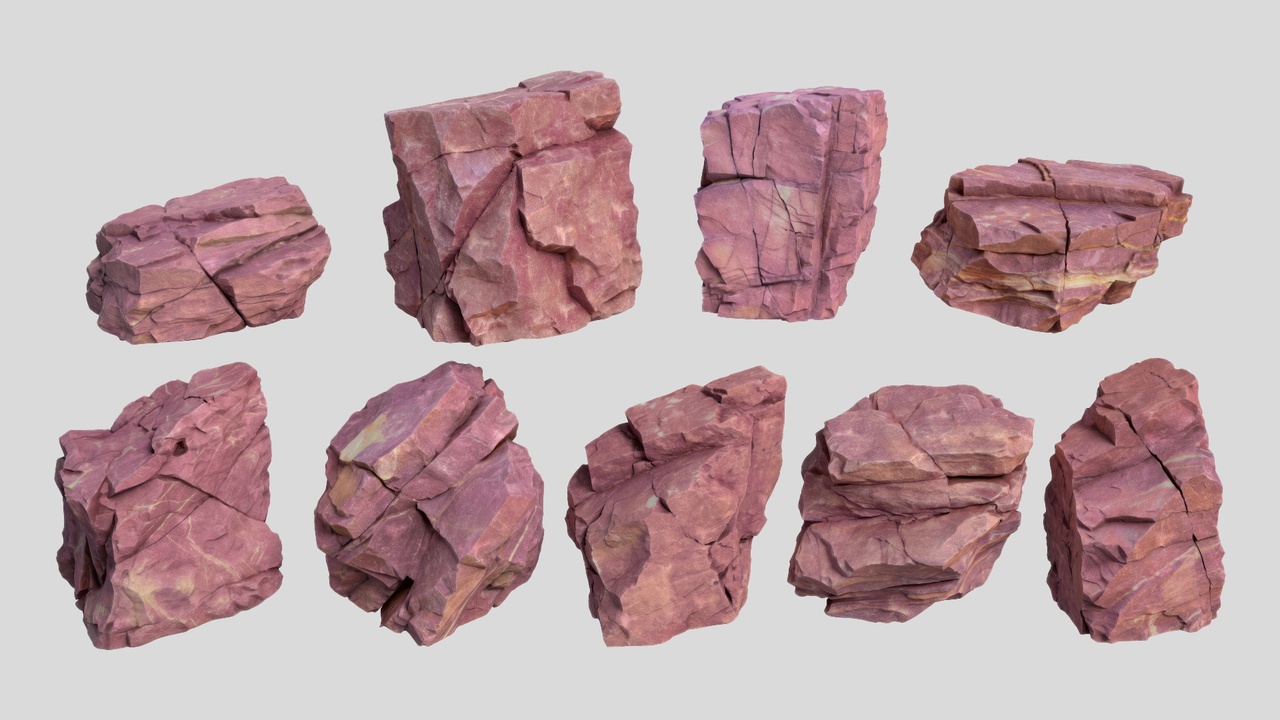 Media 1 for listing 9 Highpoly Modular Sandstones 3D Pack B 260616