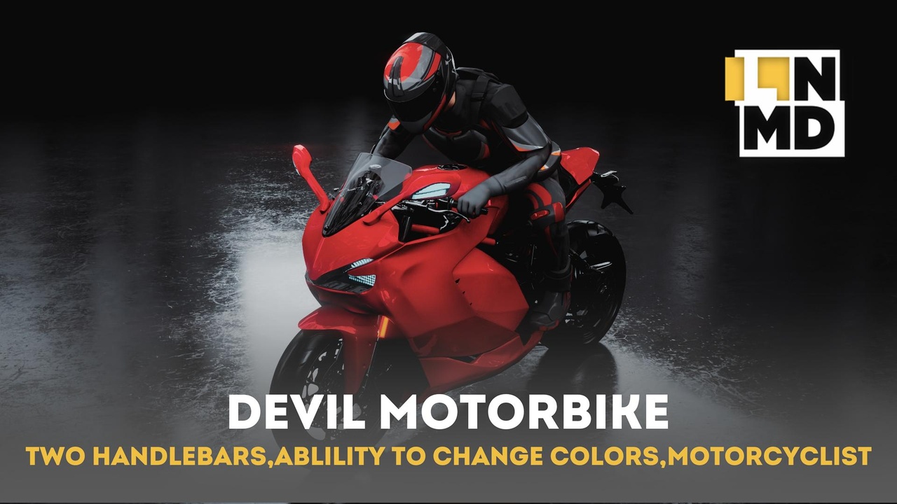 Media 1 for listing DEVIL MOTORBIKE. REALISTIC GENERIC SPORTBIKE. MOTORCYCLE. 2 RIDER CHARACTERS