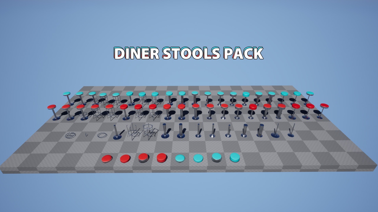 Media 1 for listing Diner Stools Pack - V4 - Unreal Engine Only
