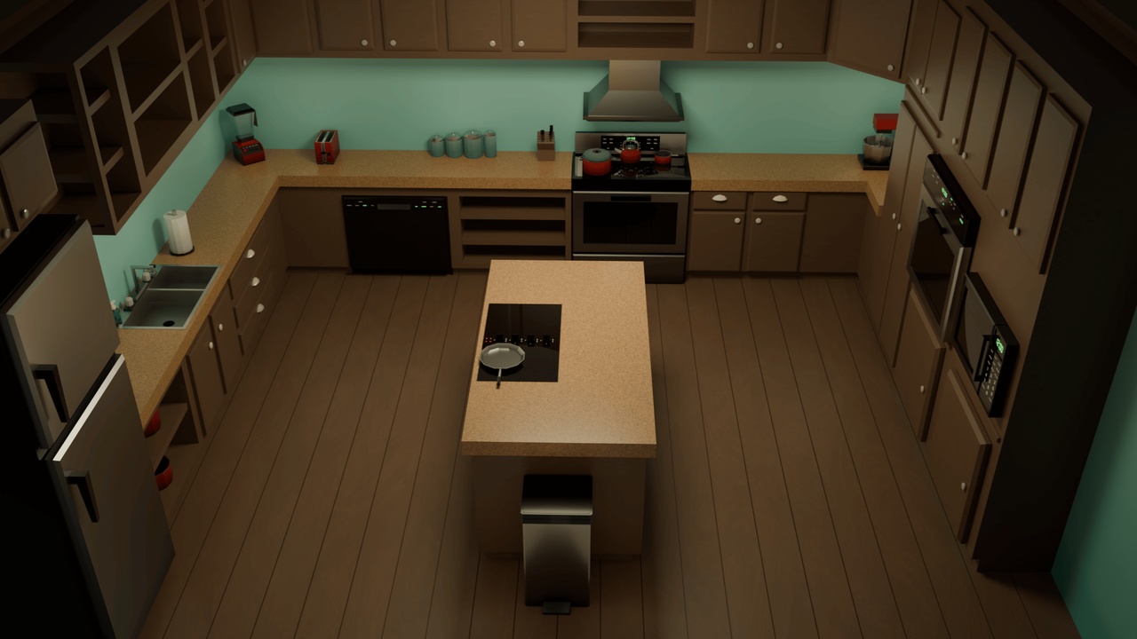 Media 1 for listing Modular Low Poly Kitchen Environment Asset Pack Low-poly