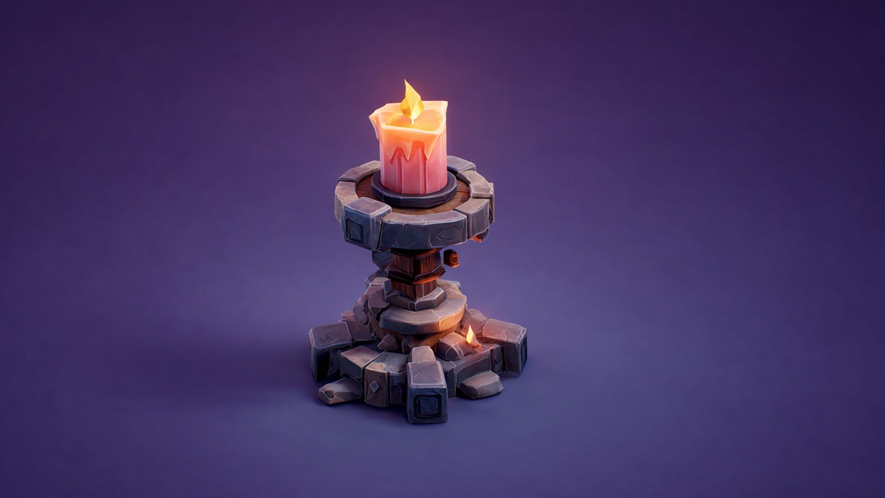 Media 1 for listing Free Stylized Candles Lowpoly Set 🕯️