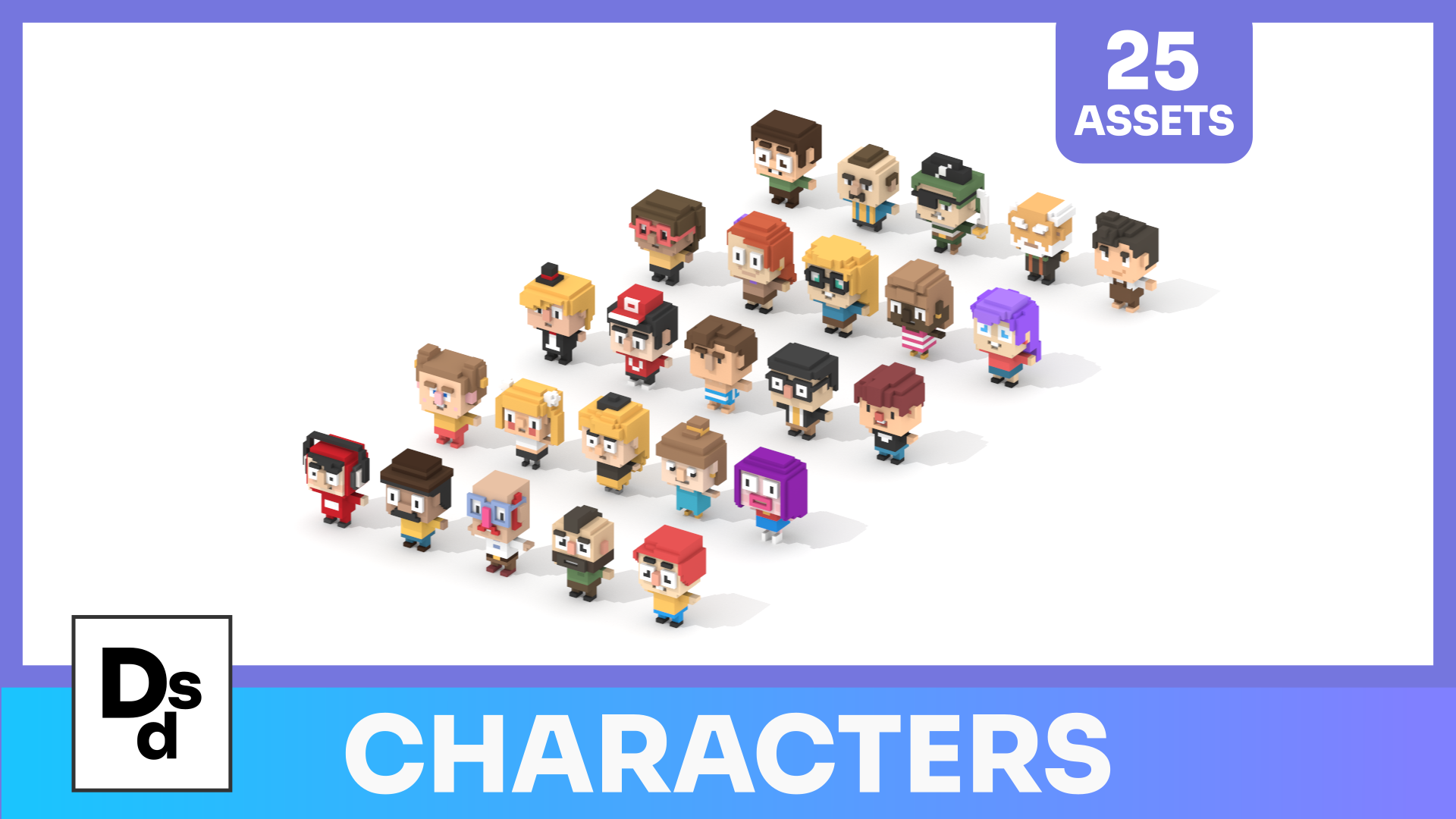 Cute 3D Low Poly Characters - Game Asset Pack | Fab