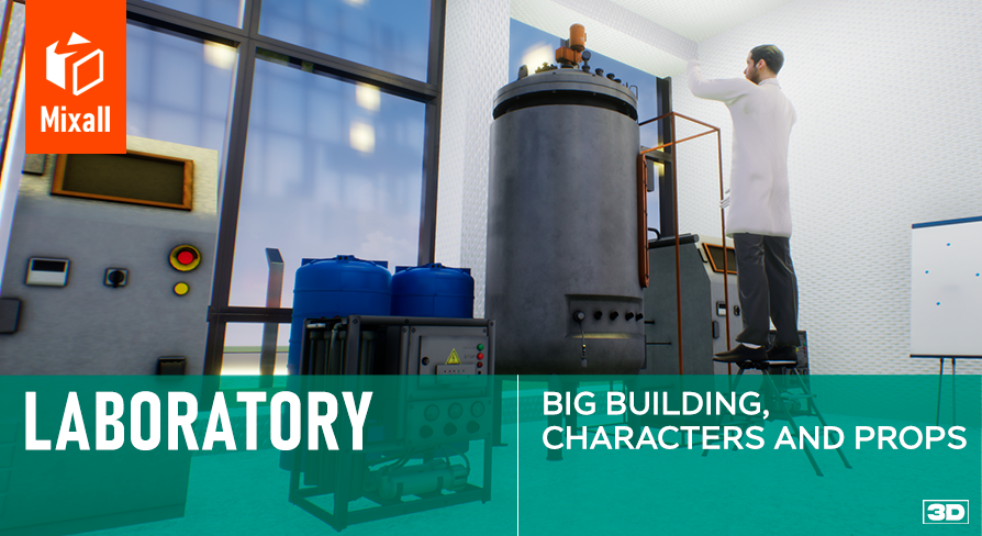 Giant Lab Laboratory - big building, characters and props | Fab