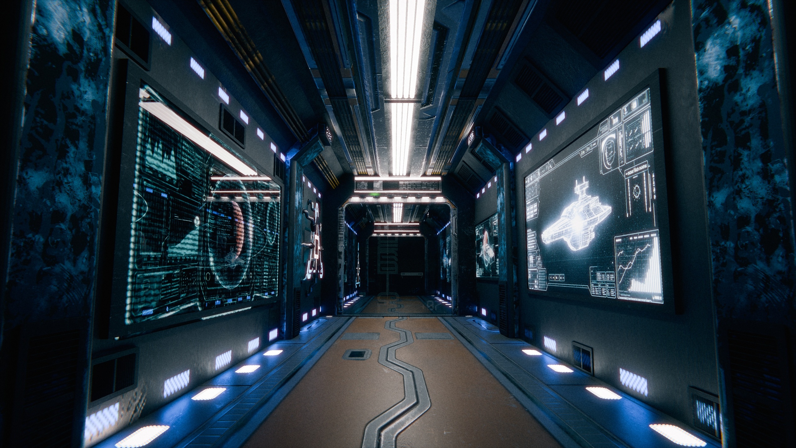 Media 1 for listing Sci-Fi Futuristic Corridor Hallway - Modular Interior GAME READY