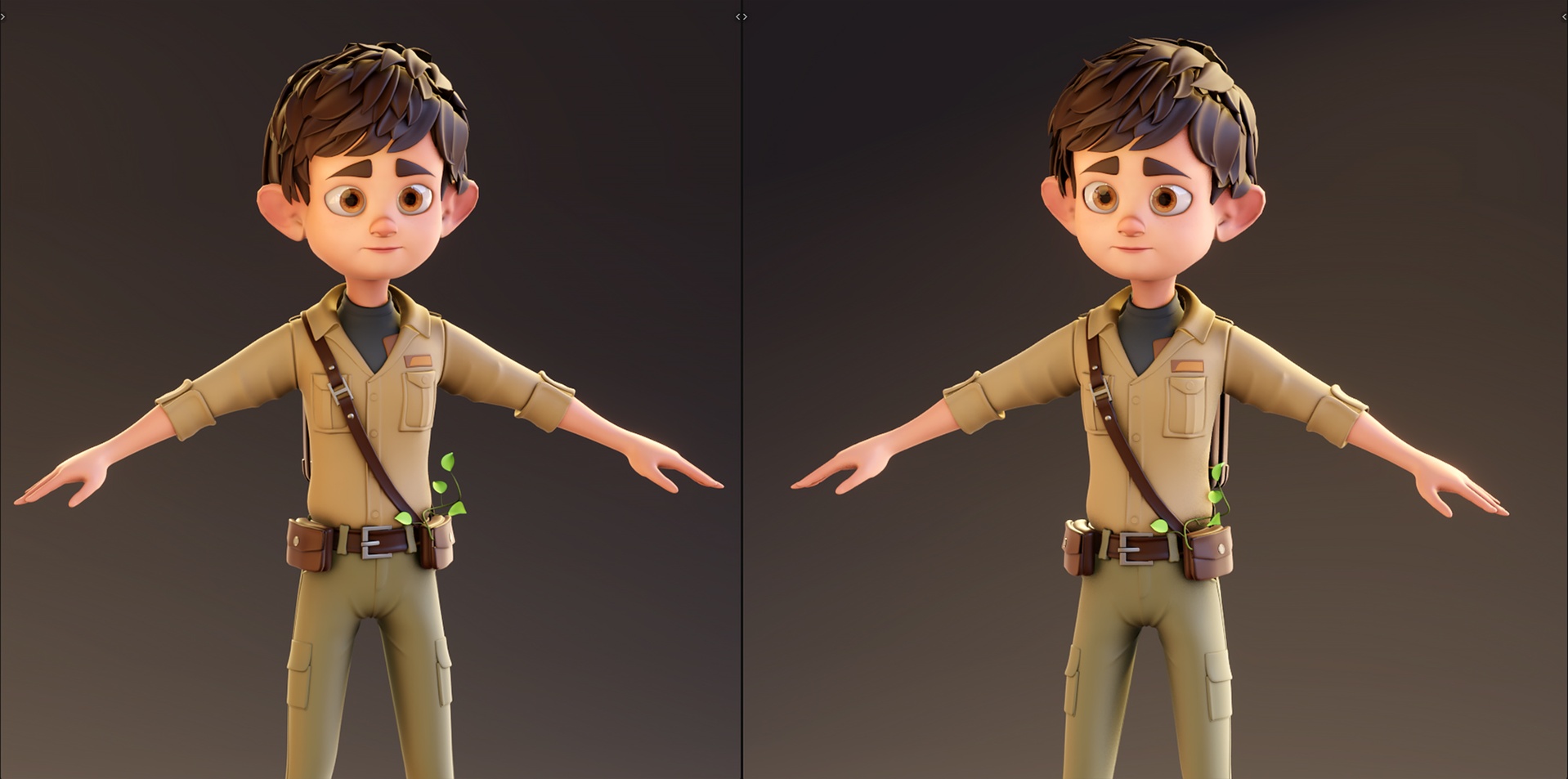 Media 1 for listing 3D Model - Stylized Wildlife Biologist Boy - Blender