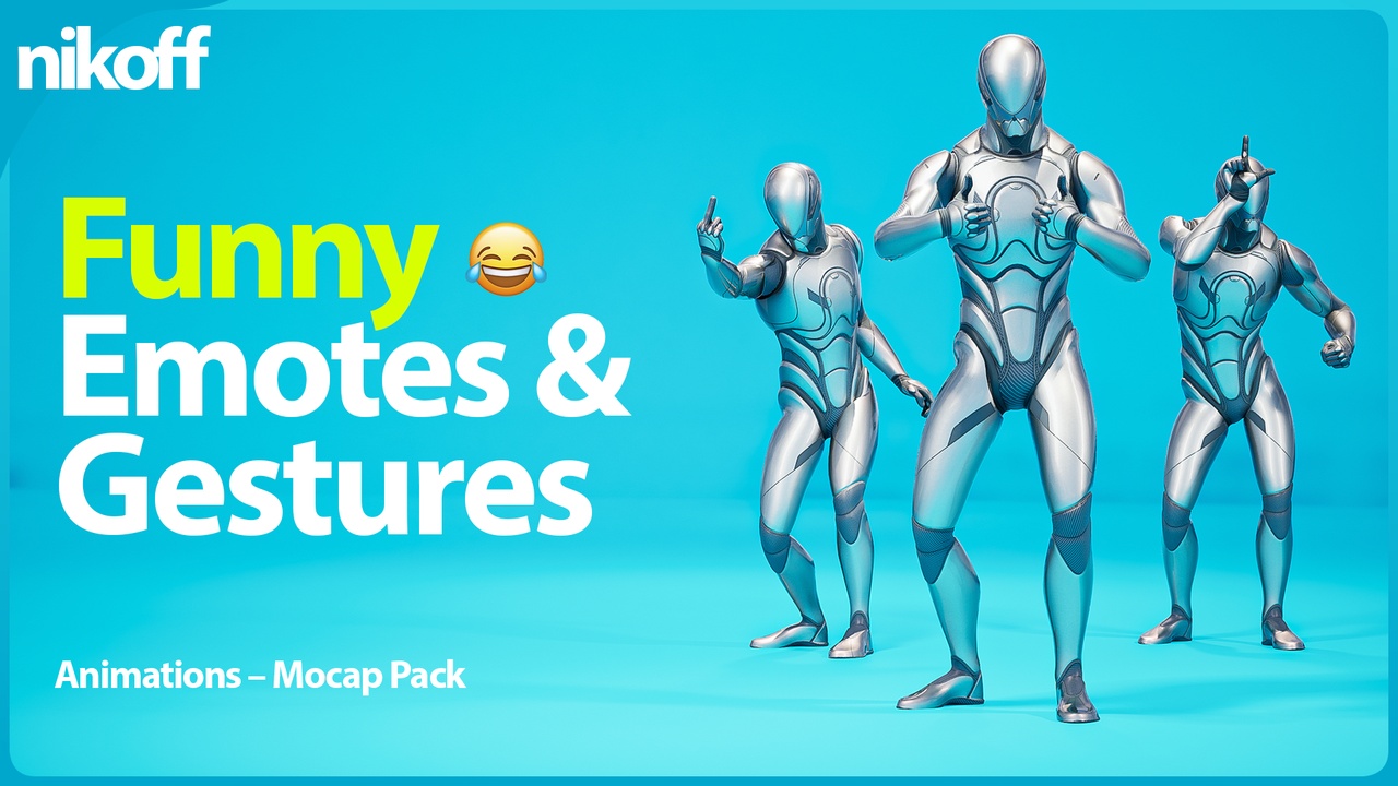 Media 1 for listing Funny Emotes & Gestures β Mocap Animation Pack