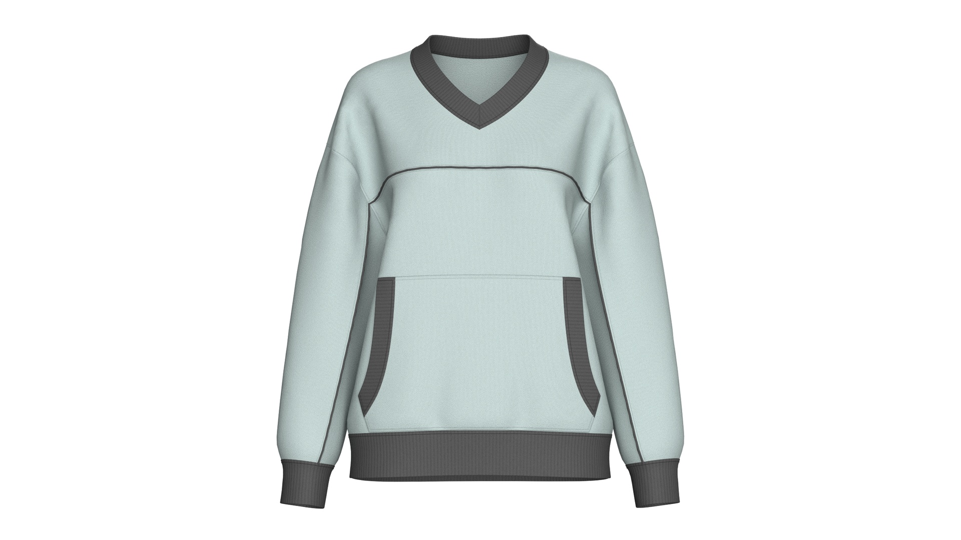 Media 1 for listing Girls V-Neck Kangaroo Pocket Sweatshirt | High Poly