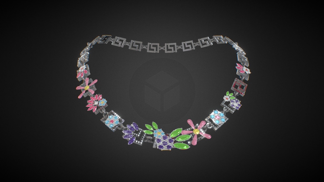 Media 1 for listing Designer Greca Pattern Necklace