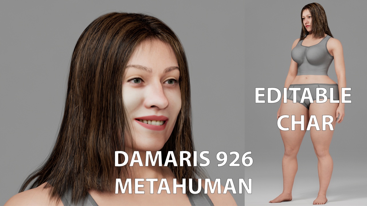 Media 1 for listing Damaris 926 Editable Character MetaHuman Compatible