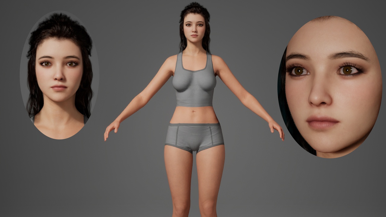 Media 1 for listing Editable MetaHuman Beauty - Qin Xiaohua.With hair, no clothing included.