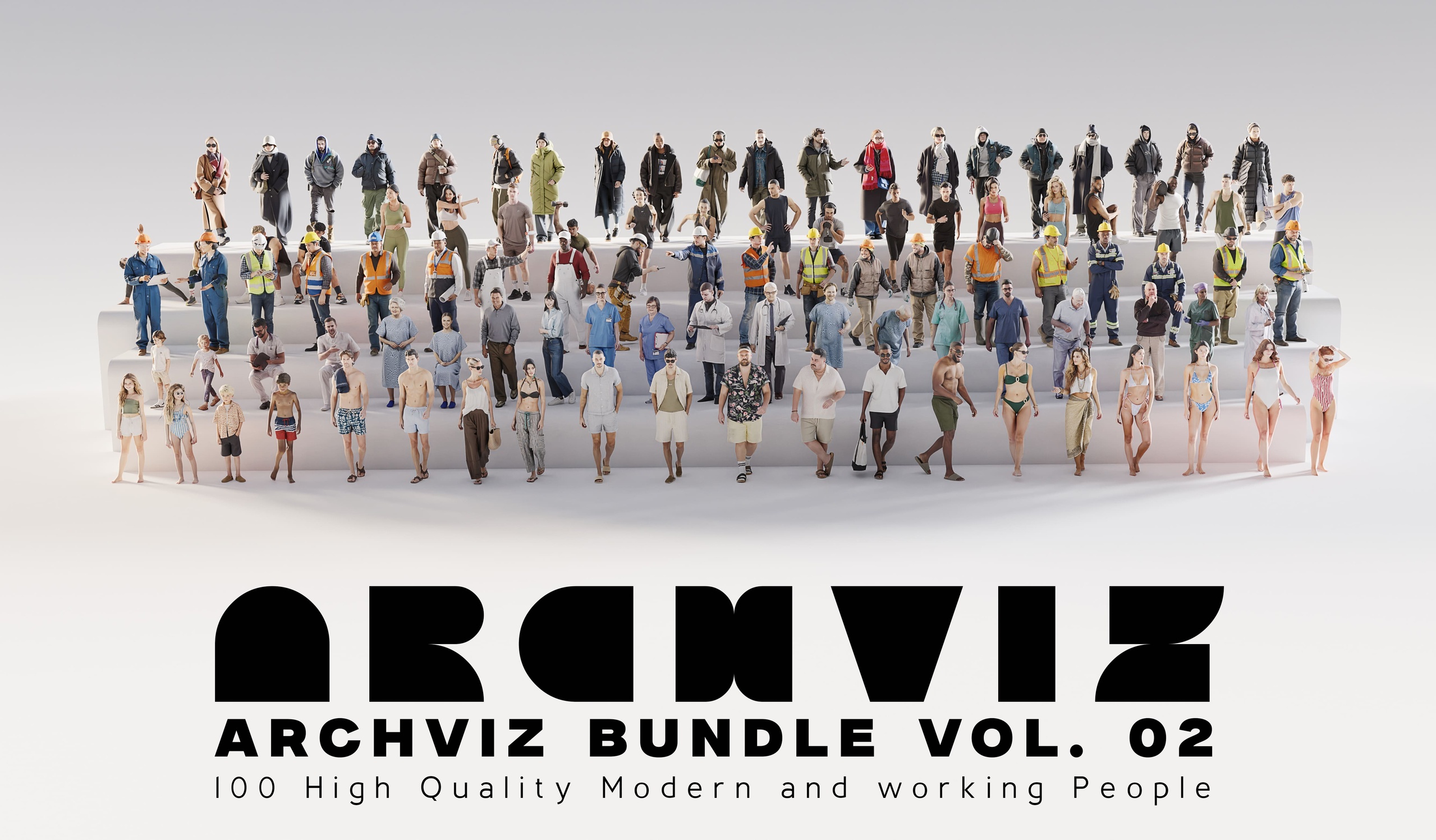 Media 1 for listing ArchViz People — Archviz Bundle Vol. 02 | 100 Professional Character Models