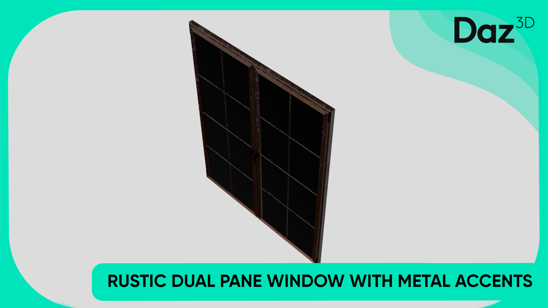 Rustic Dual Pane Window with Metal Accents | Fab