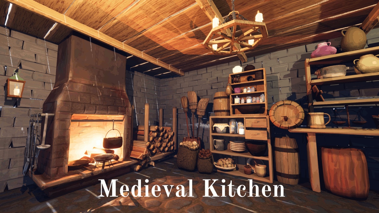 Media 1 for listing Stylized Medieval Kitchen Props Assets