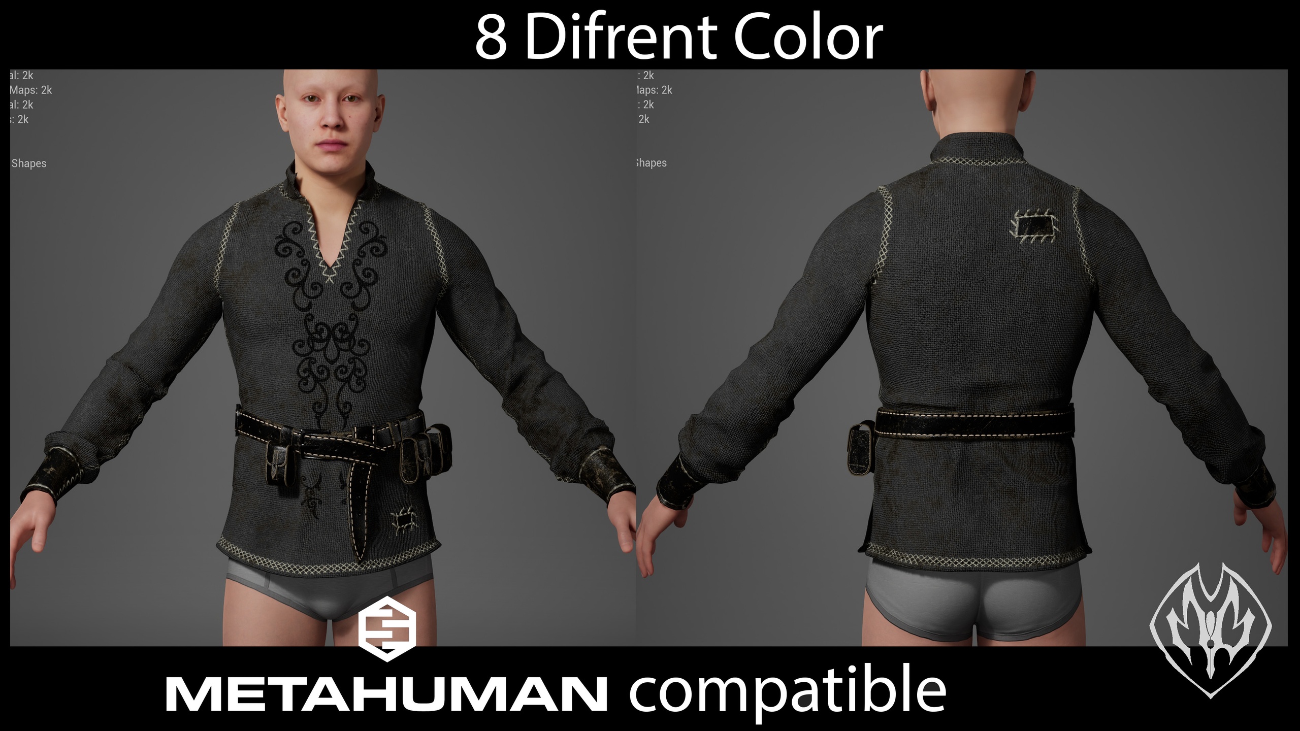 Media 1 for listing Medieval Viking Shirt with Pouches