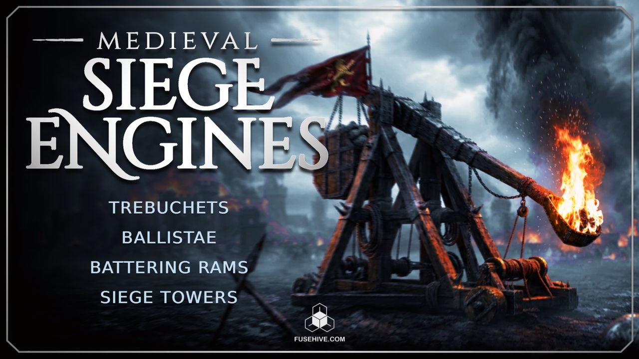 Media 1 for listing Medieval Siege Engines | Trebuchet • Mangonel • Ballistae • Ram • Assault Tower