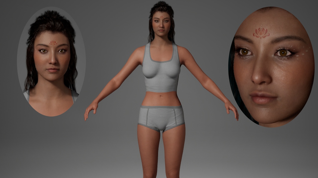 Media 1 for listing Editable MetaHuman Beauty - Muxuan.With hair, no clothing included.
