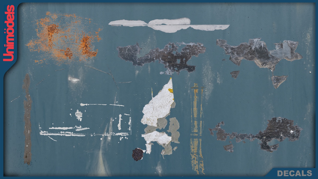 Media 1 for listing Rust Decay Decal Collection Vol. 4 - 30 High-Quality PBR Surface Imperfections