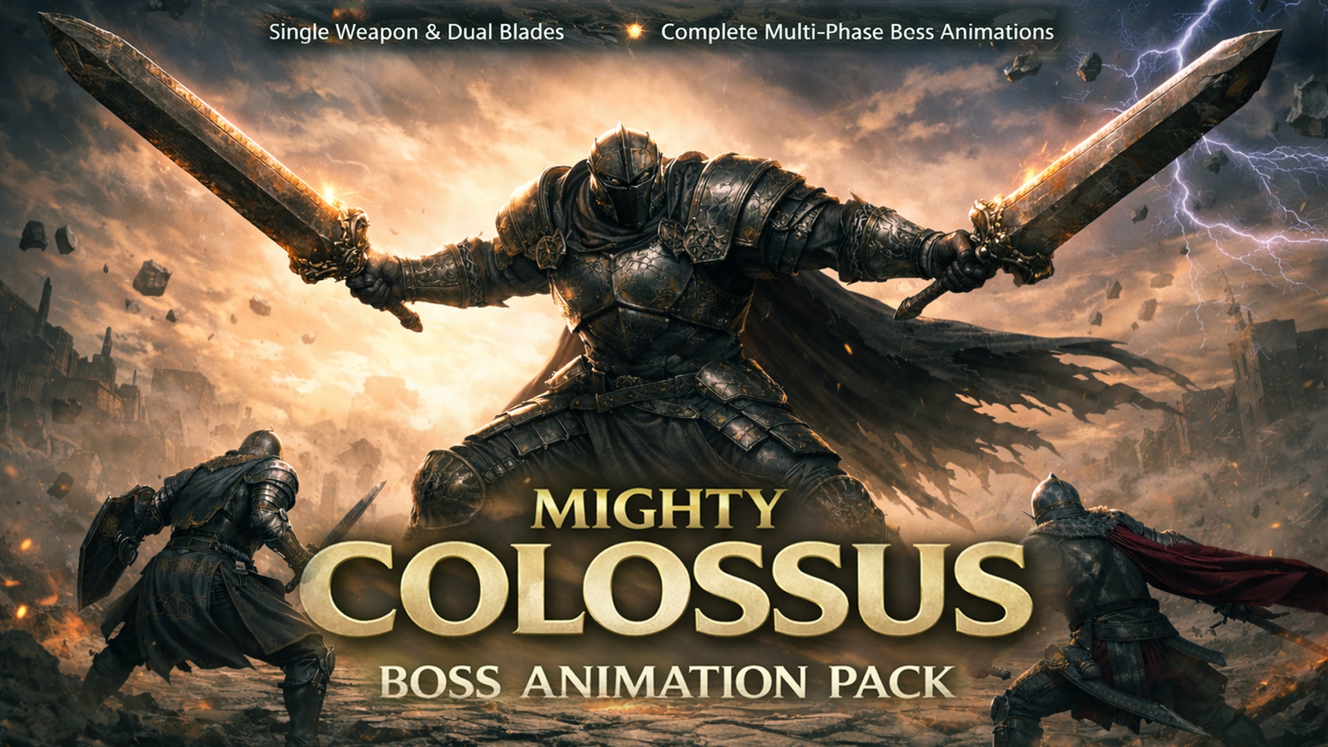 Media 1 for listing Mighty Colossus Boss Animation Pack – Single & Dual Colossal Weapons