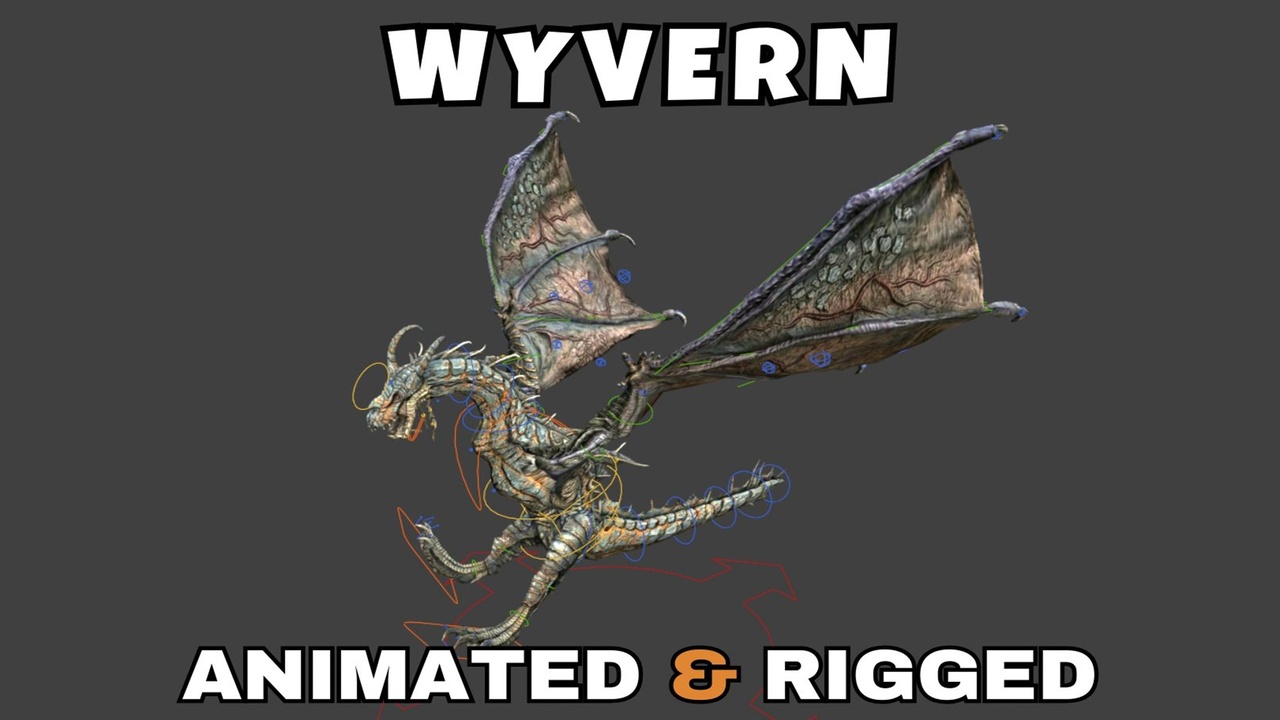 Media 1 for listing Wyvern Rigged And Animated 3D Model