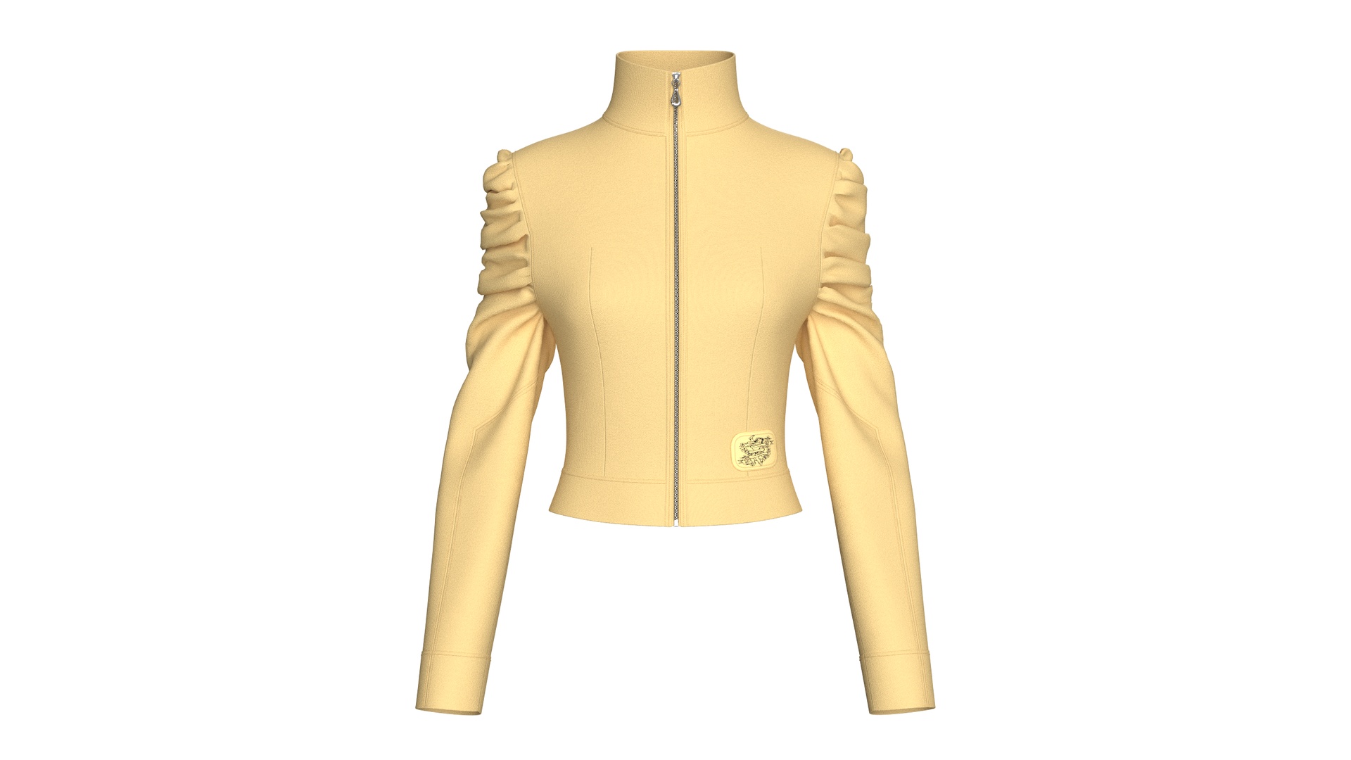 Media 1 for listing Girls Zip - Up Puff Sleeve Cropped Jacket | High Poly