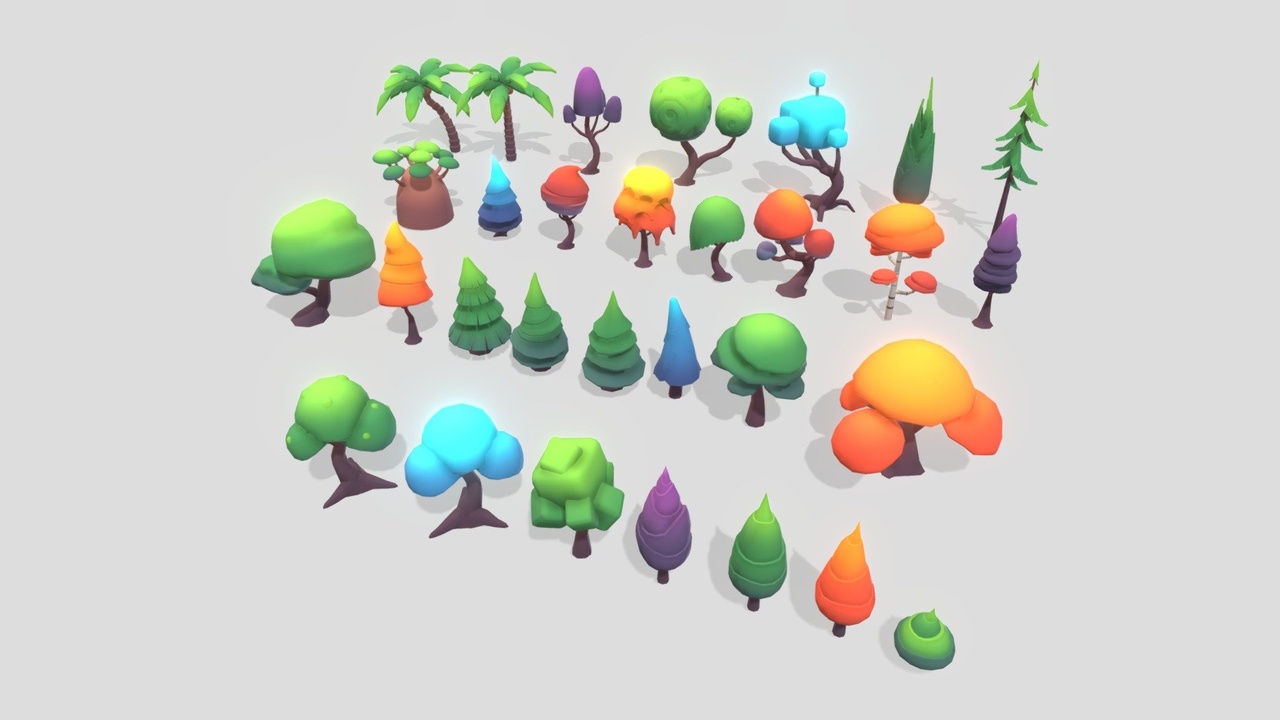 Media 1 for listing Stylized Low Poly Trees Pack 01
