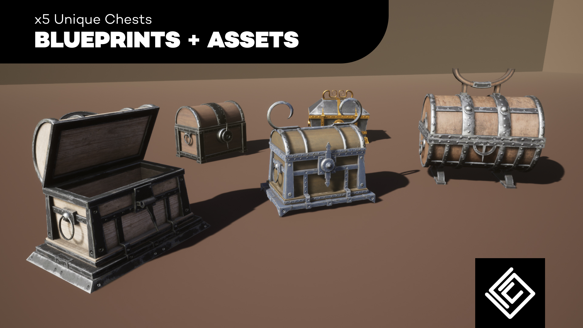 Hand-Crafted Interactable Chests (5 Unique, Blueprint Ready) | Fab