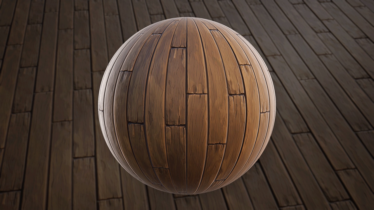 Media 1 for listing Stylized Wood Planks 02A - Material