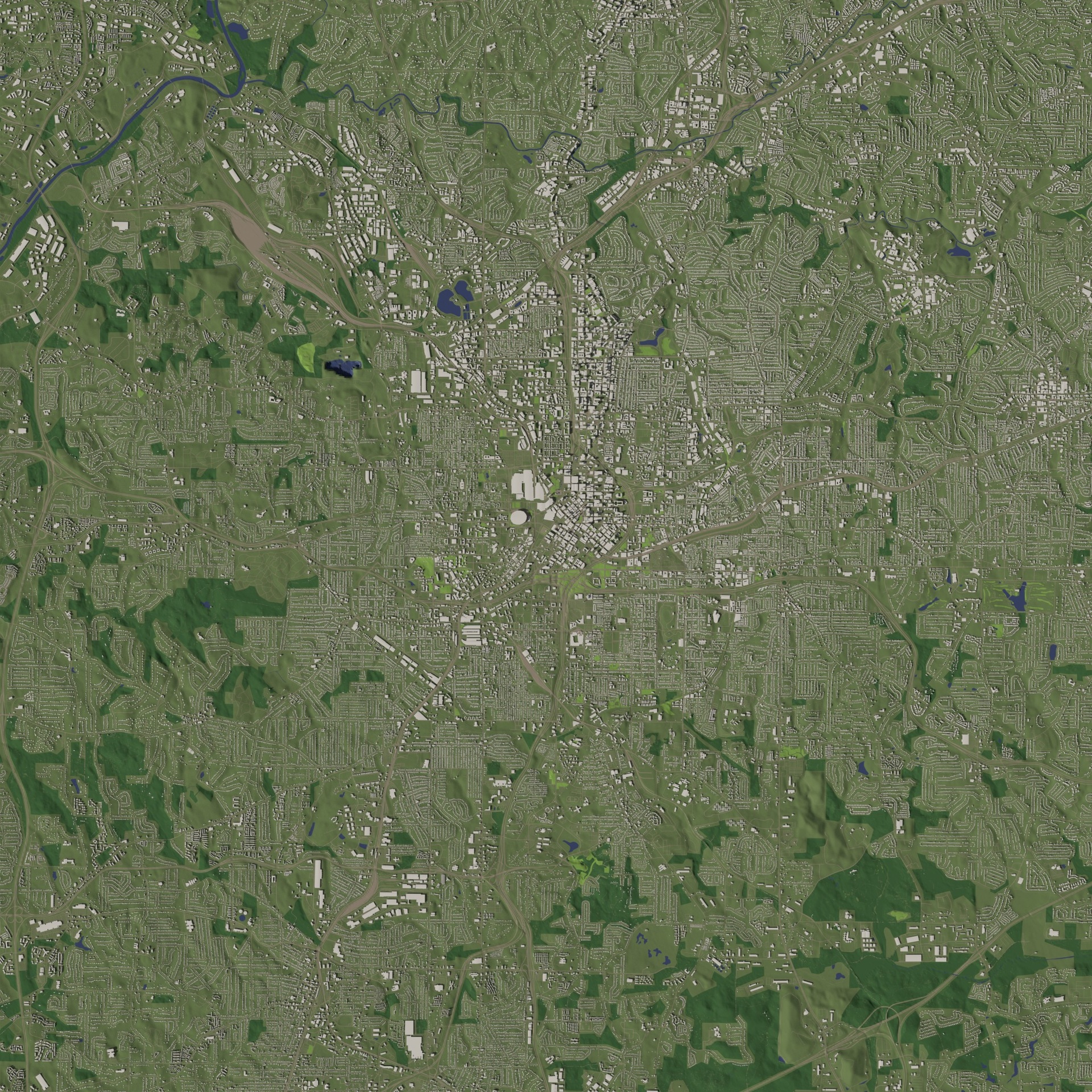 Atlanta USA in 20 km. x 20 km. - aerial scene | Fab