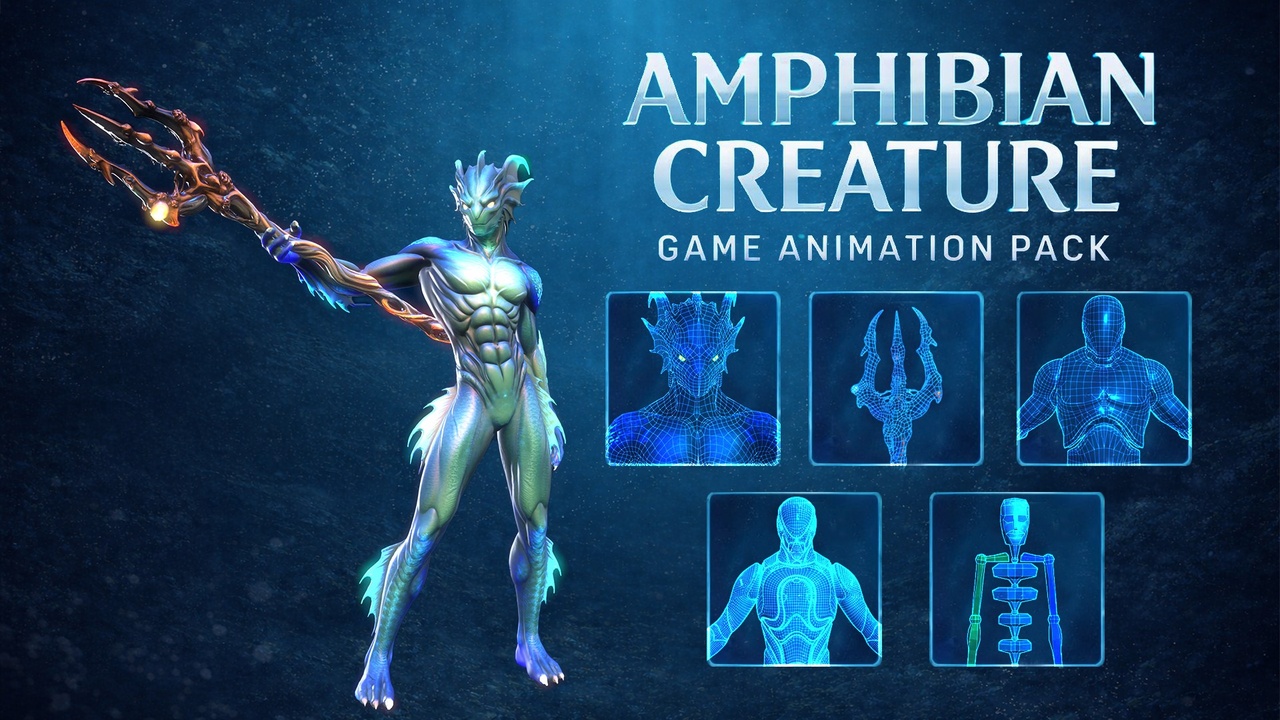 Media 1 for listing Amphibian Creature – Game Animation Pack