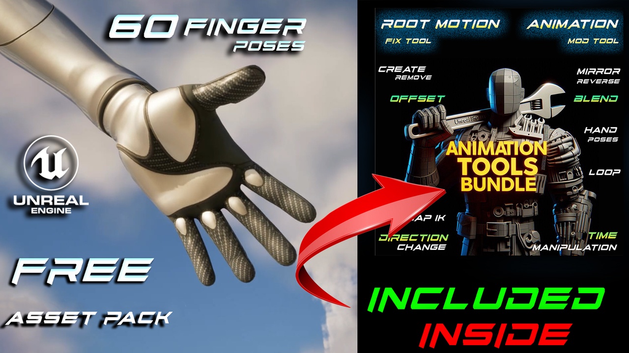 Media 1 for listing 60 FREE Finger Poses Animations Pack