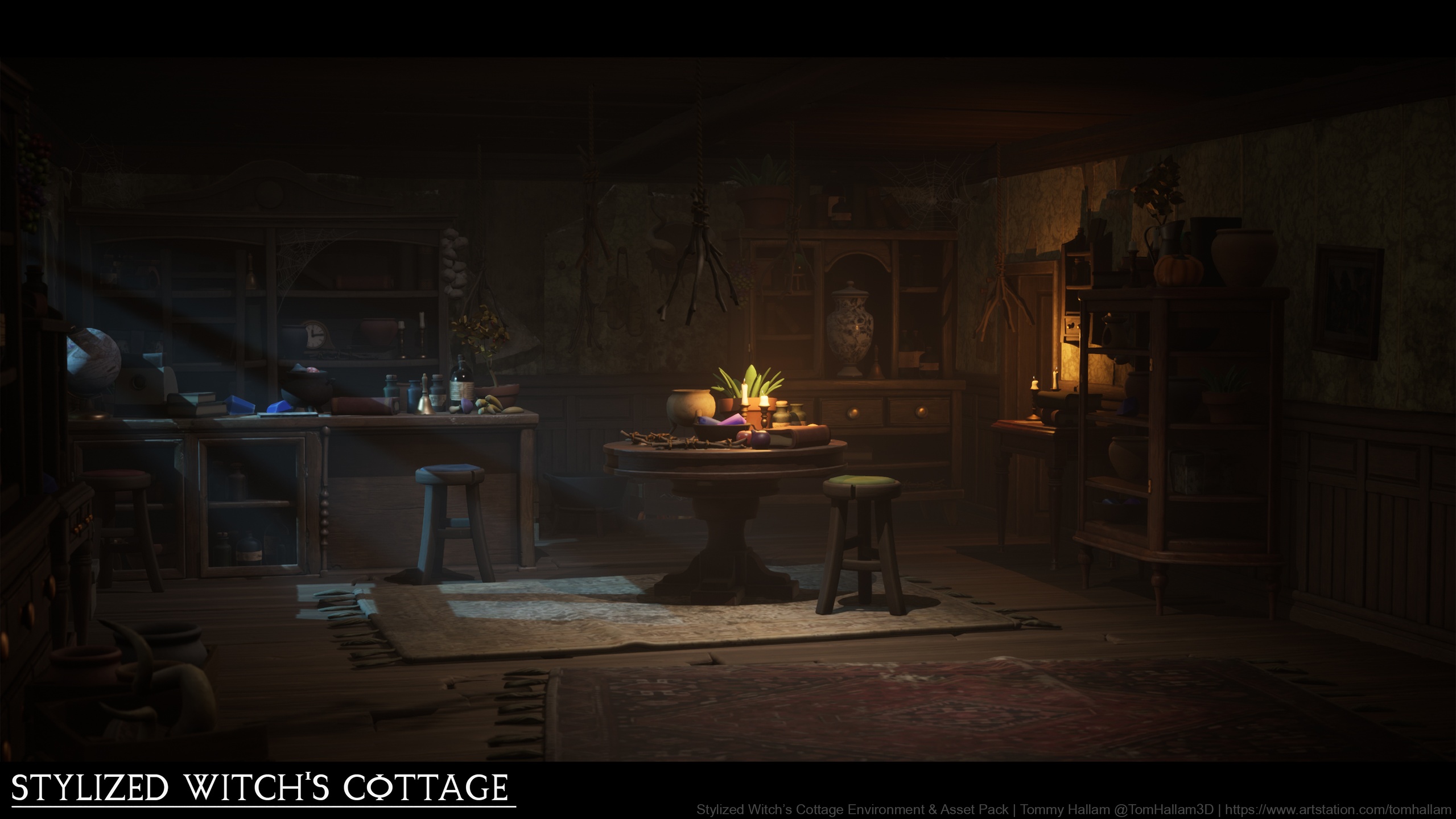 Media 1 for listing Dark Stylized Fantasy Witch’s House / Shop - Interior Environment