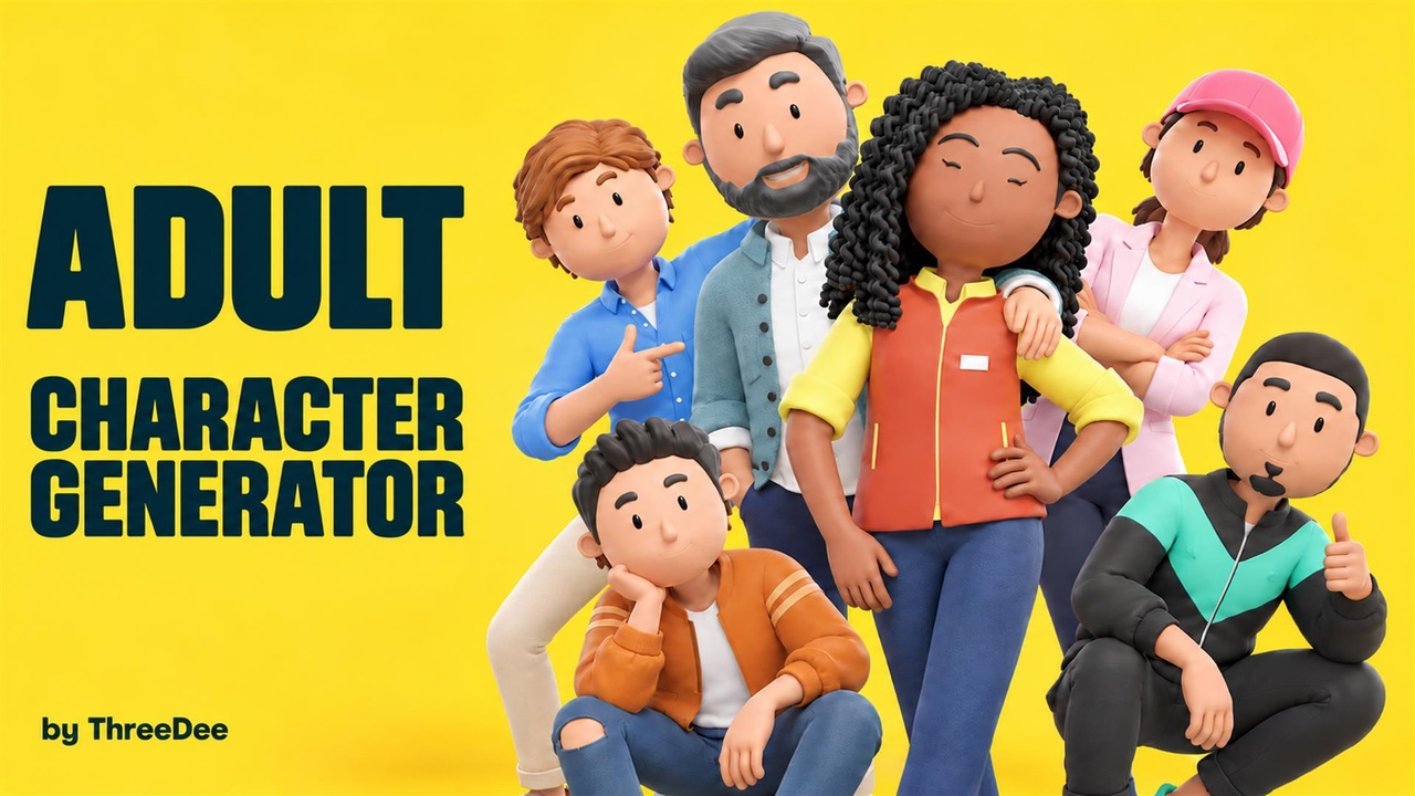 Media 1 for listing Adultz - Rigged Modular Male & Female Cartoon Character Generator