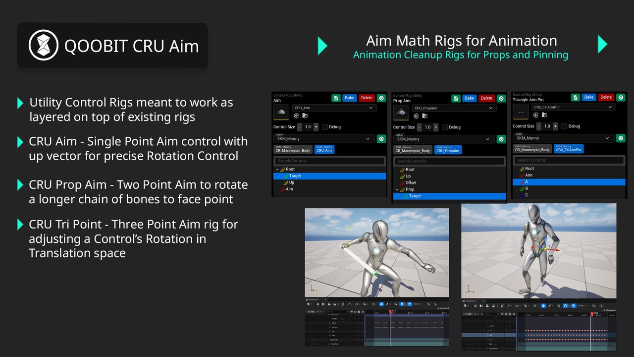 Media 1 for listing QOOBIT Control Rig Utility - Aim