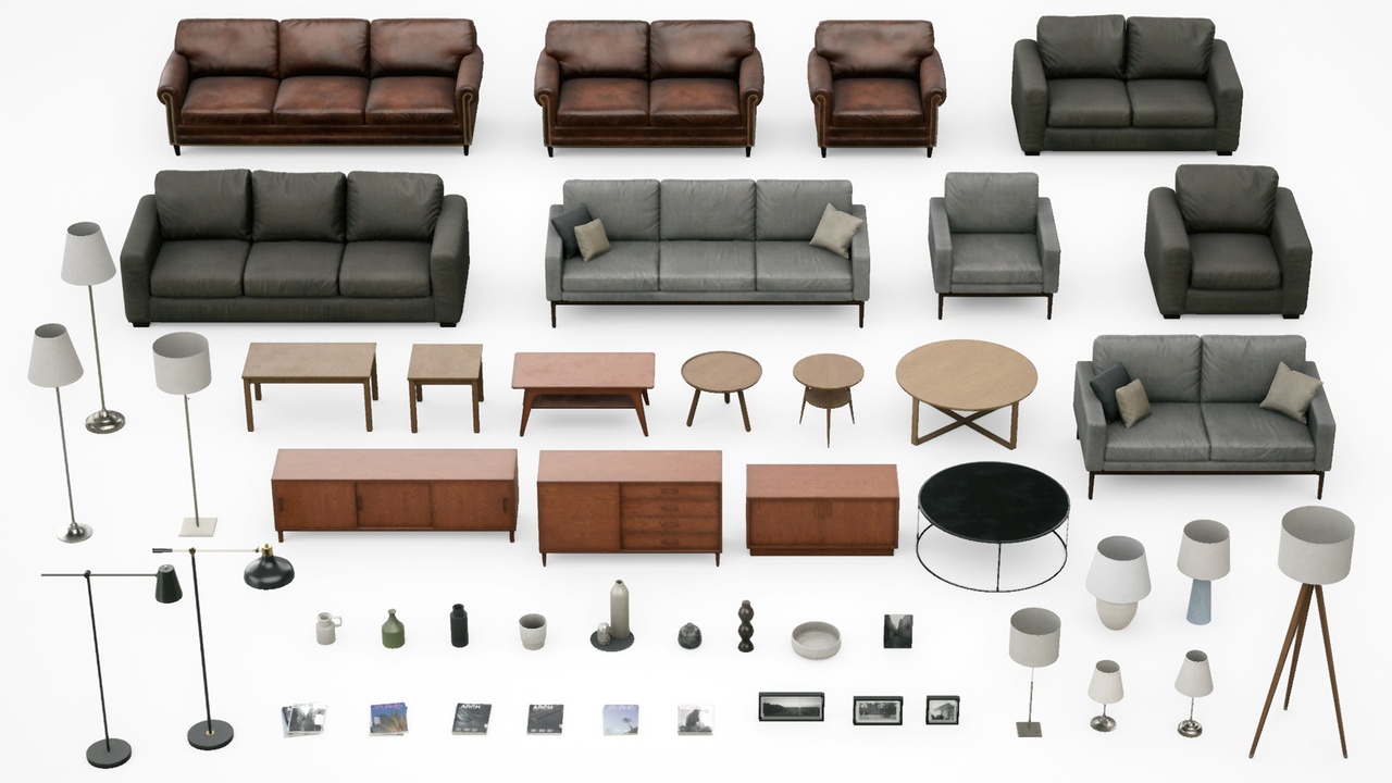 Living Room Props Pack 제품 등록을 위한 미디어 1개