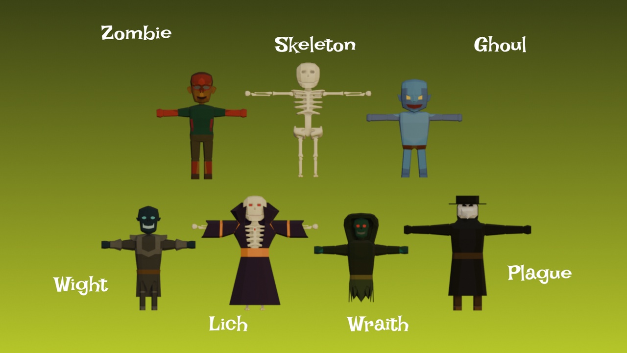 Media 1 for listing LOWPO: Undead - Low Poly Character Pack