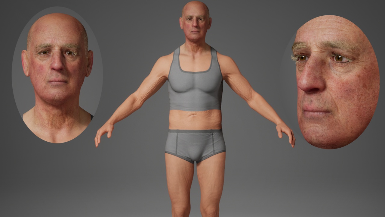 Media 1 for listing Editable MetaHuman Elderly - John.With hair, no clothing included.