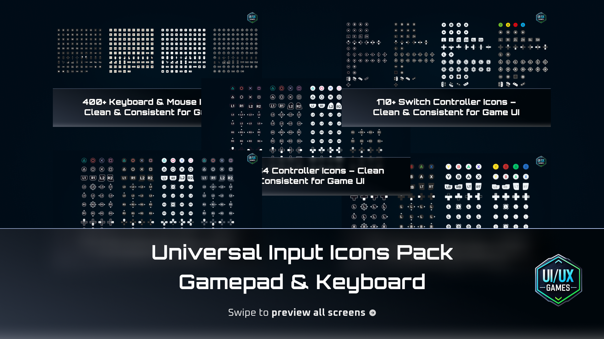 Universal Input Icons Pack – Gamepad & Keyboard | Fab