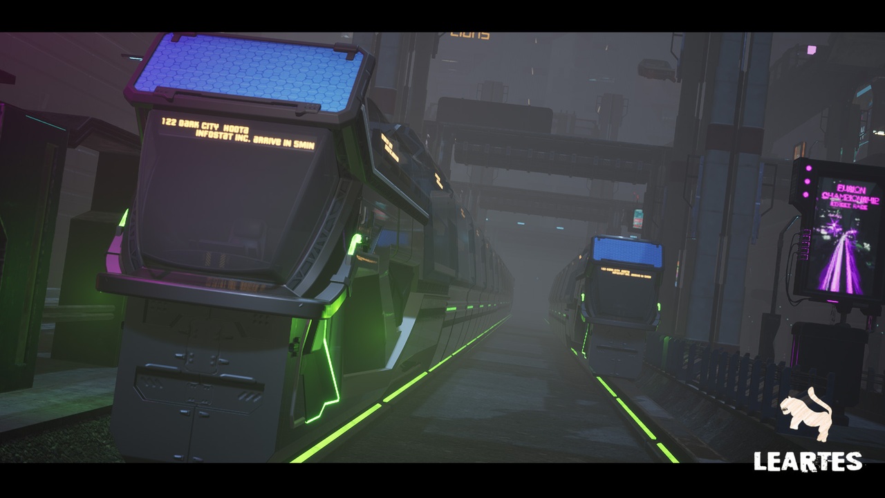 Media 1 for listing Driveable / Animated Retro Cyberpunk Hover Train (Cyberpunk Hover Train Trains)