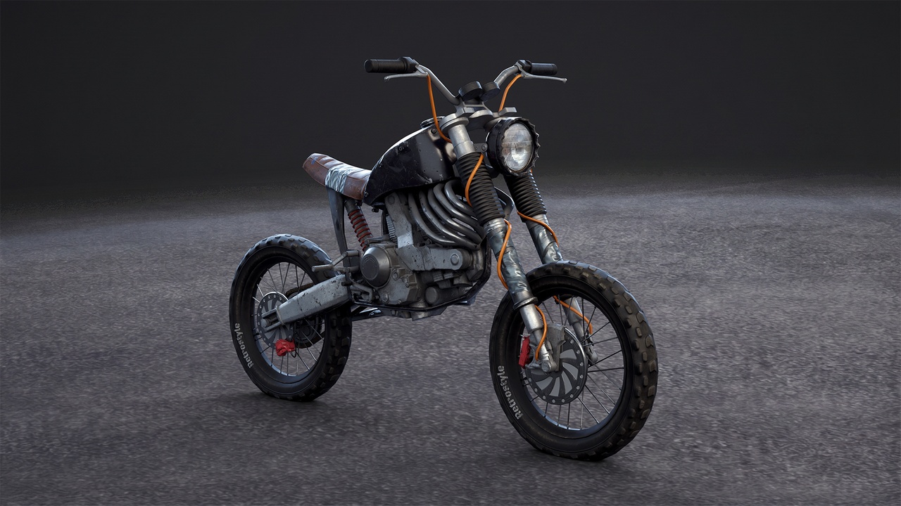 Media 1 for listing Post Apocalyptic Motorcycle – Rigged Off Road Enduro Bike