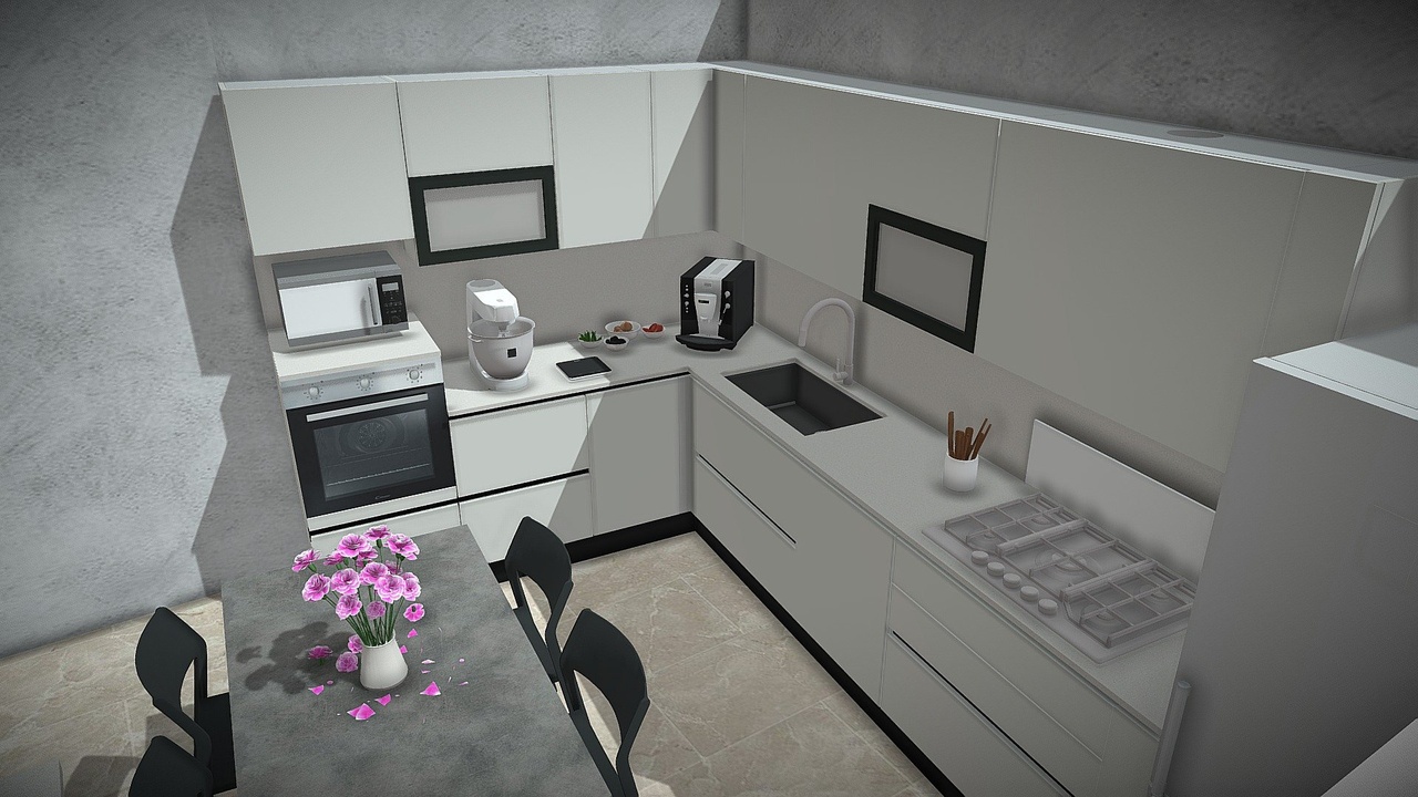 Media 1 for listing Colored Kitchen 90° wall building adaptation