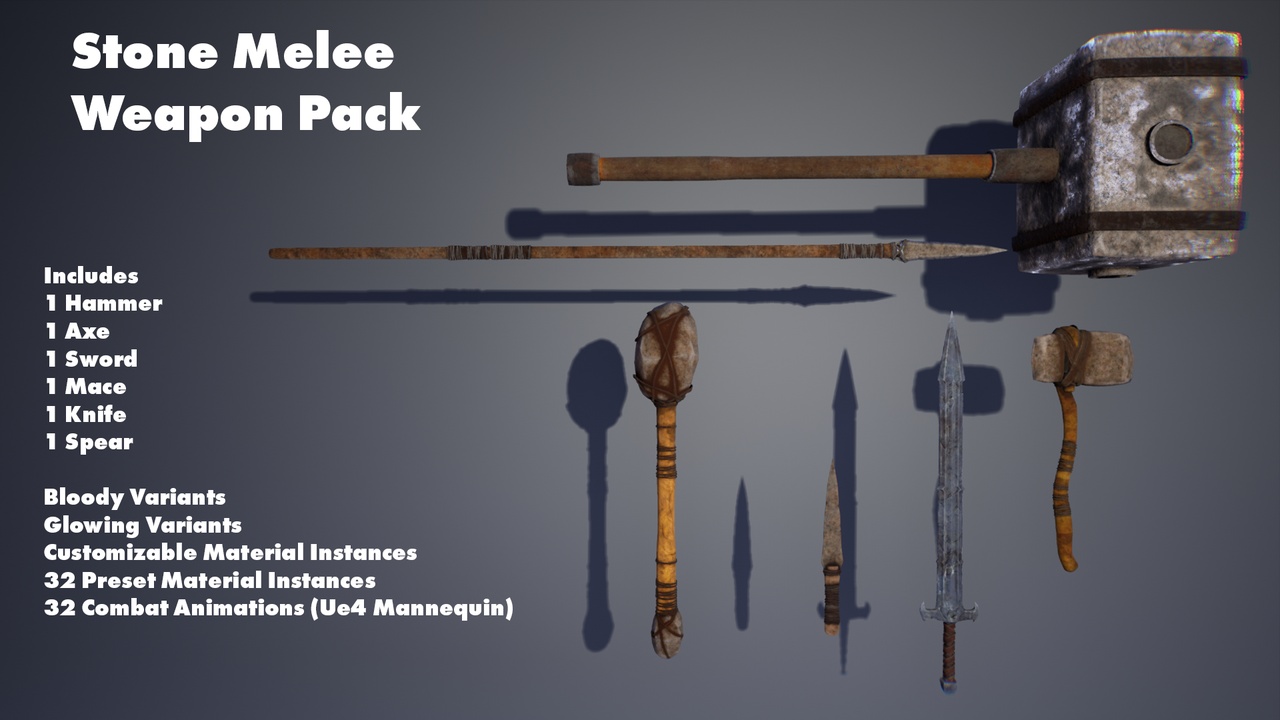 Media 1 for listing Crafting Stone Weapon Melee Pack