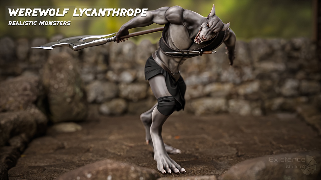 Media 1 for listing Werewolf Lycanthrope - Animated Beast - Night Predator - Enemy Creature - #25