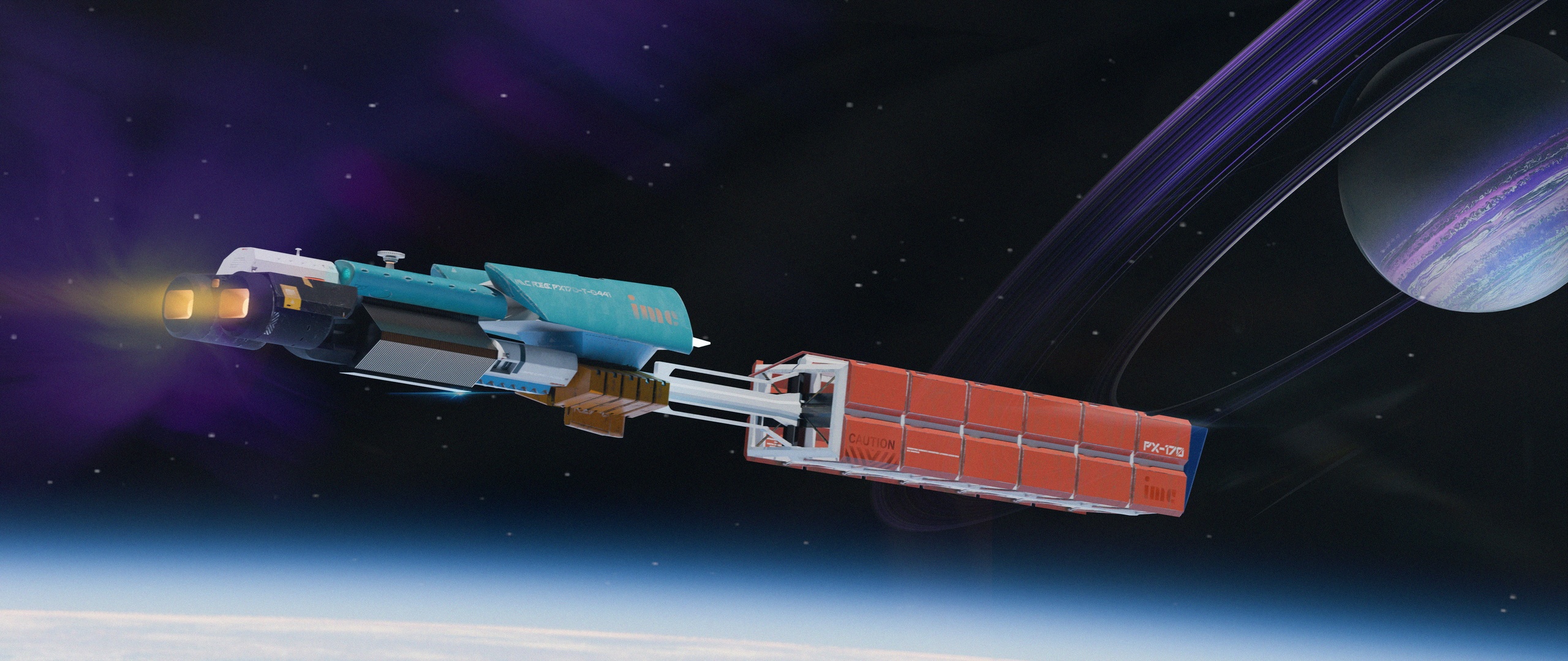 Media 1 for listing Sci-Fi Cargo Transport Spaceship Industrial Spacecraft PBR 4K