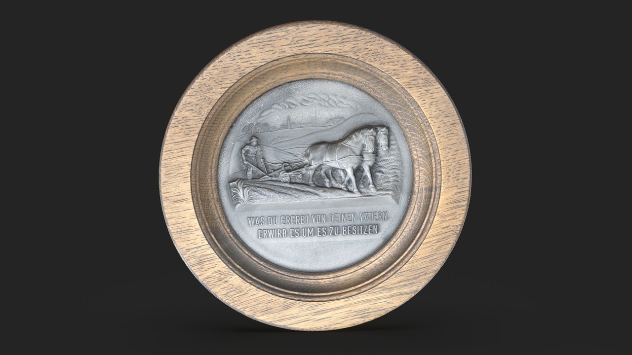Media 1 for listing Decorative plate WAS DU ERERBT VON DEINEN VÄTERN ERWIRB ES UM ES ZU BESITZEN